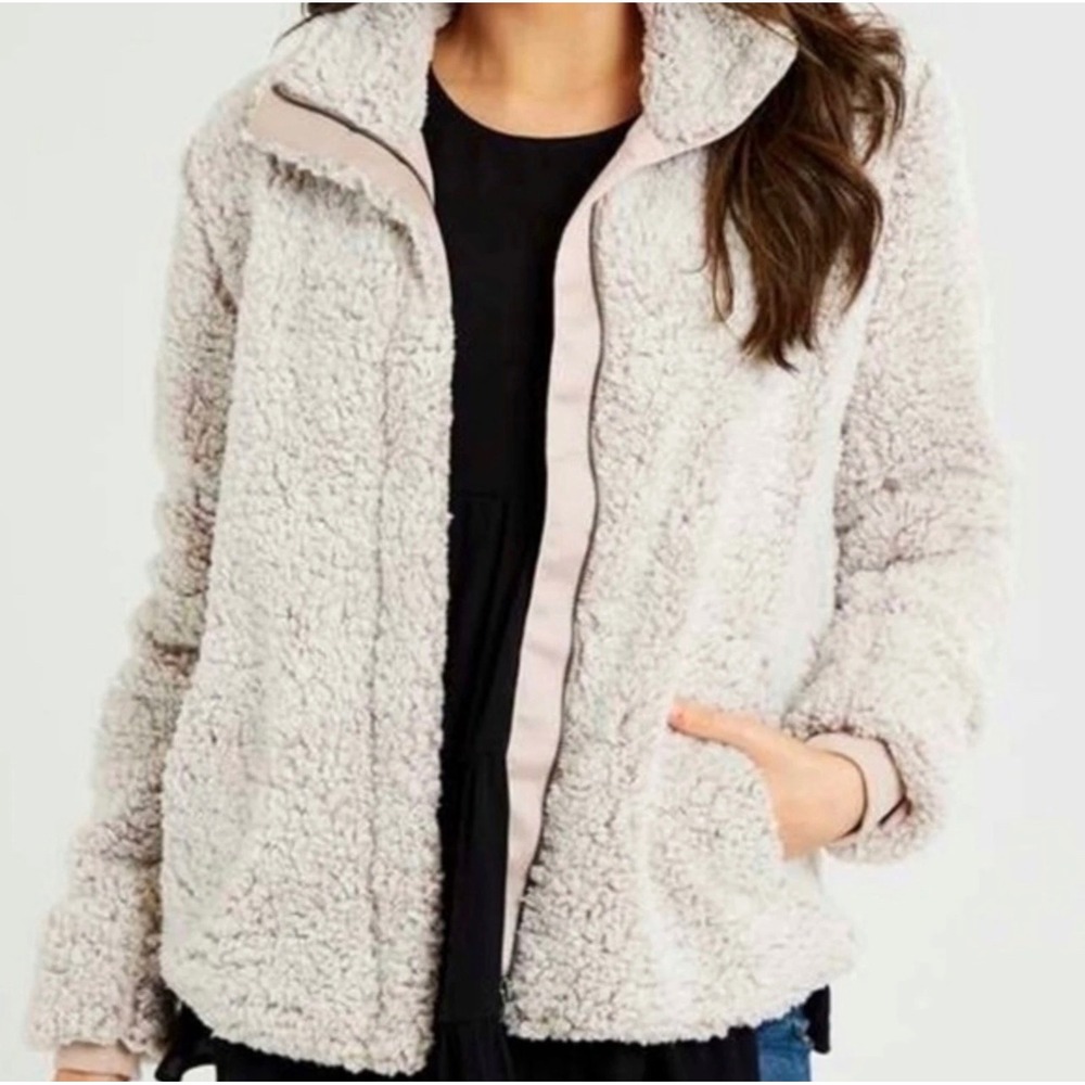Altar'd State Pale Mauve Teddy Sherpa Jacket Fleece Cozy‎ Warm Women's Medium